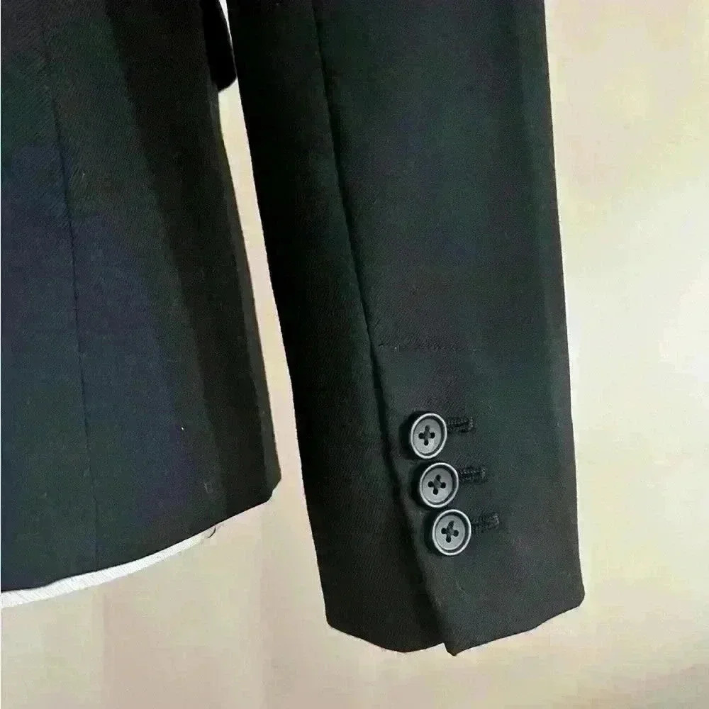 Banana Republic Black Blazer Jacket | 00P | Gray Lilac Lining | Petite - Picture 4 of 7